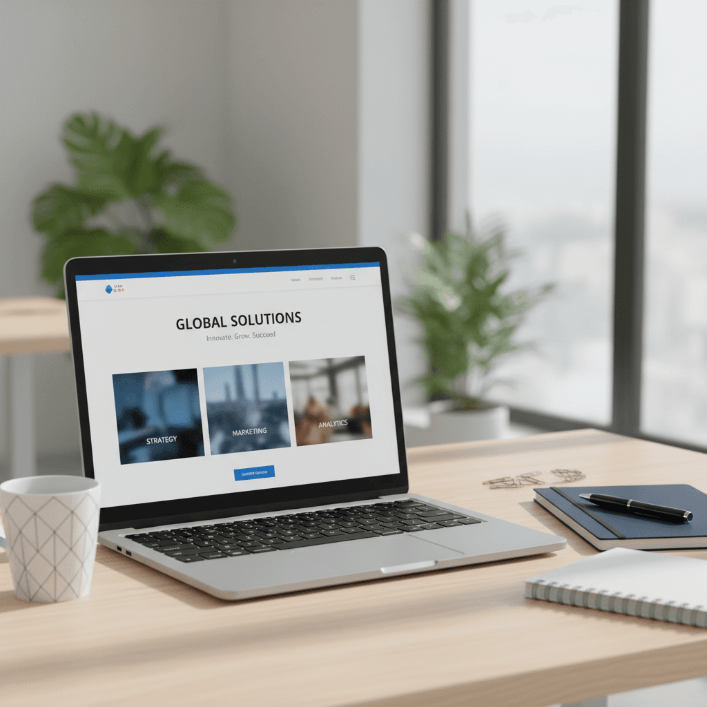 Professional website displayed on modern laptop