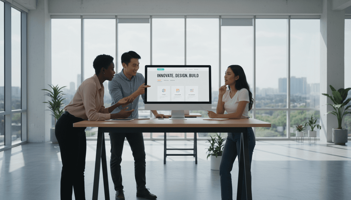 Team reviewing website performance and optimization strategy