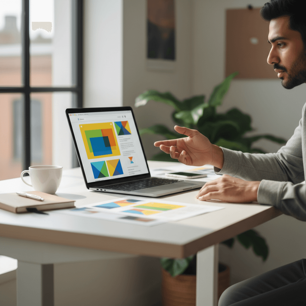 Web designer working on website project